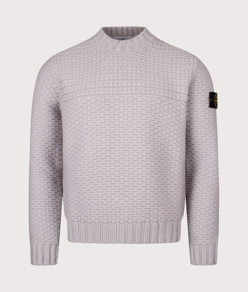 Stone Island Mens Mock Neck Wool Jumper